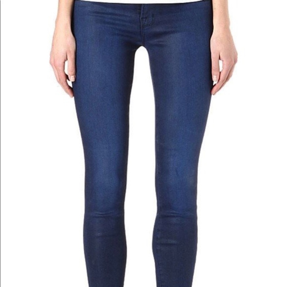 J Brand Skinny Jeans in Blue Coated Rain sz 25